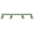 Plafonnier Karbon rampe 4 spots aluminium vert sauge GU10