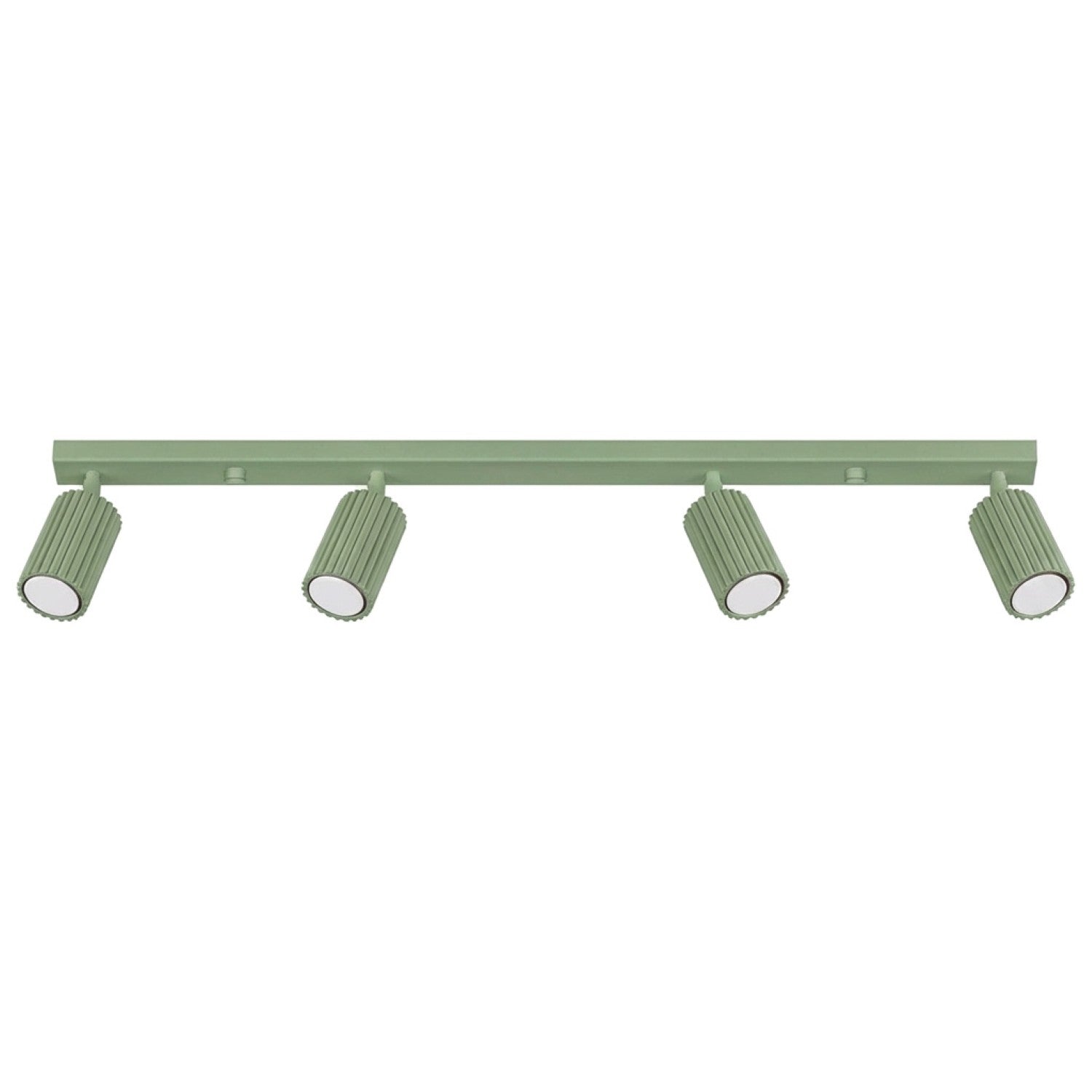 Plafonnier Karbon rampe 4 spots aluminium vert sauge GU10