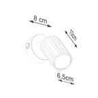 Applique murale Karbon à interrupteur aluminium jaune GU10 schéma des dimensions