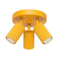 Plafonnier Karbon 3 spots rond aluminium jaune GU10