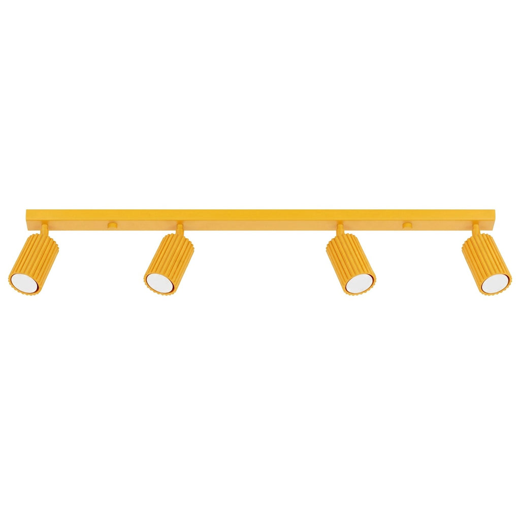 Plafonnier Karbon rampe 4 spots aluminium jaune GU10