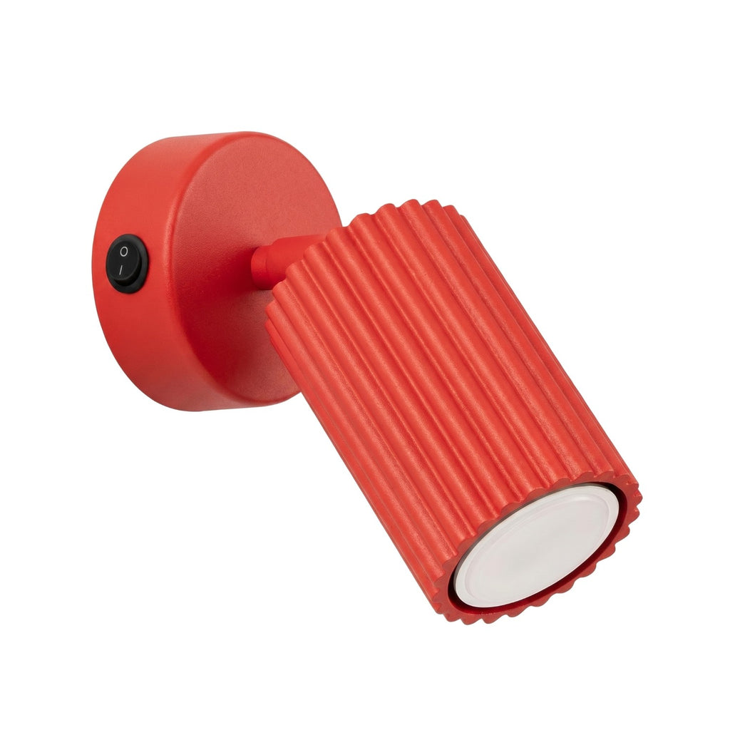Applique murale Karbon à interrupteur aluminium rouge GU10