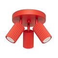 Plafonnier Karbon 3 spots rond aluminium rouge GU10