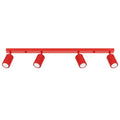 Plafonnier Karbon rampe 4 spots aluminium rouge GU10