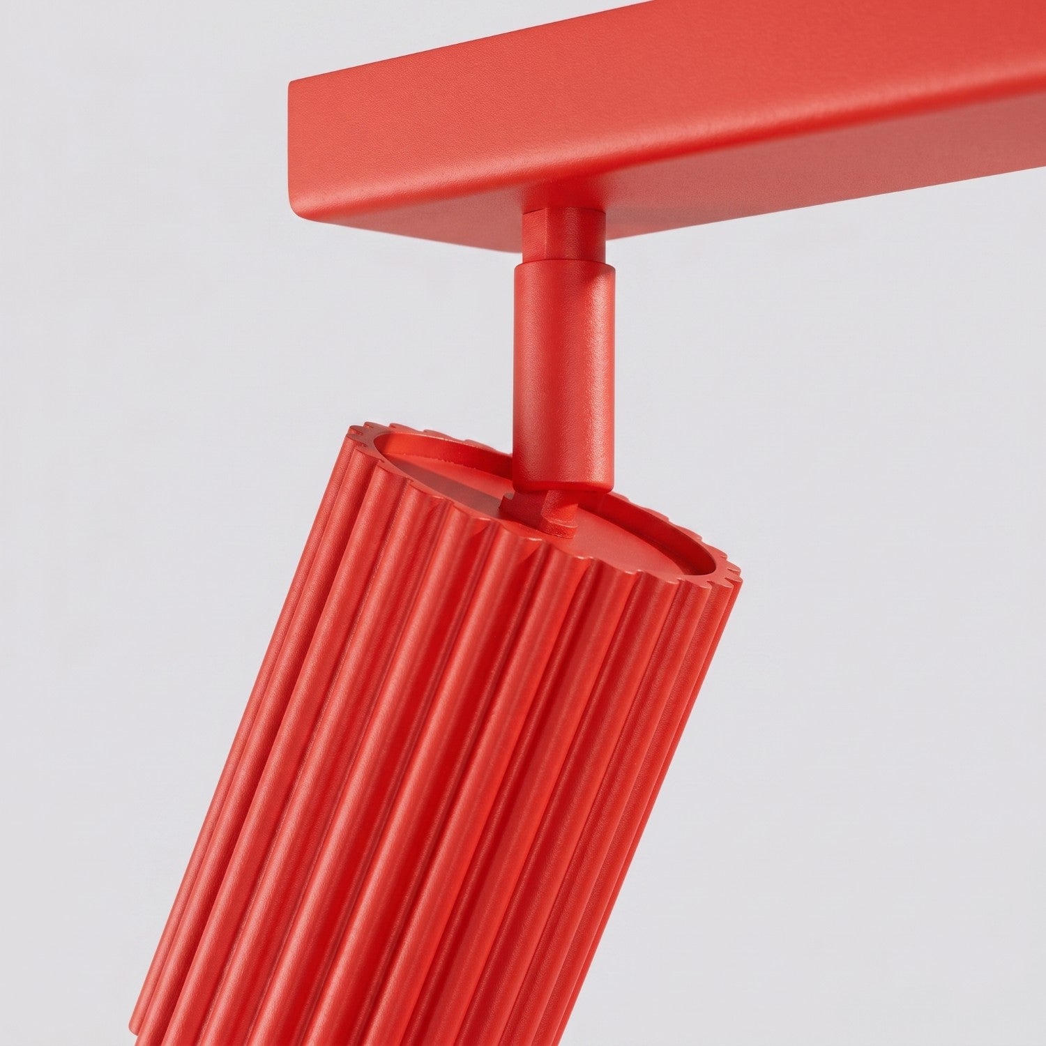 Plafonnier Karbon rampe 4 spots aluminium rouge GU10 ambiance