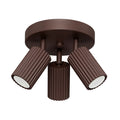 Plafonnier Karbon 3 spots rond aluminium brun GU10