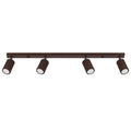 Plafonnier Karbon rampe 4 spots aluminium brun GU10