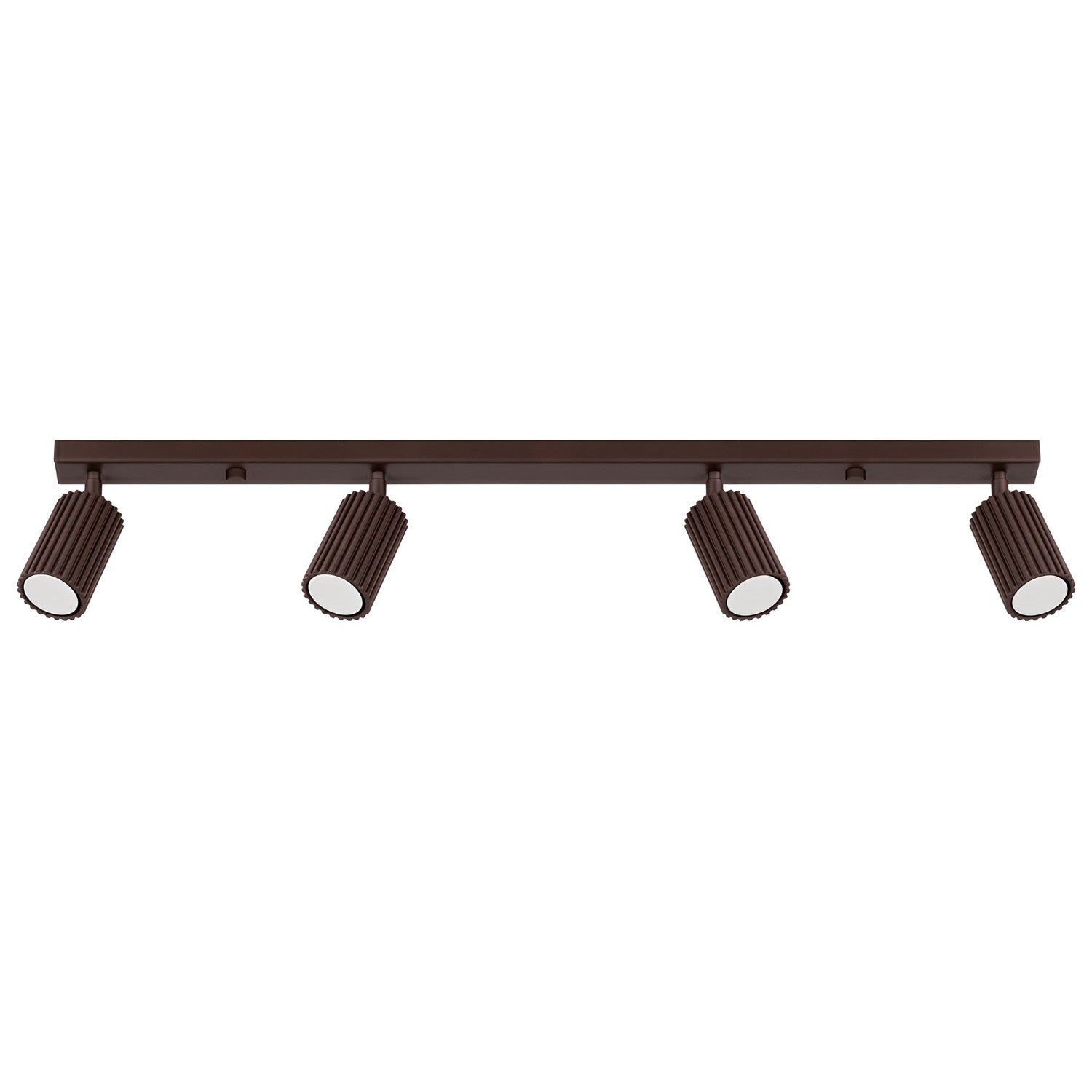 Plafonnier Karbon rampe 4 spots aluminium brun GU10
