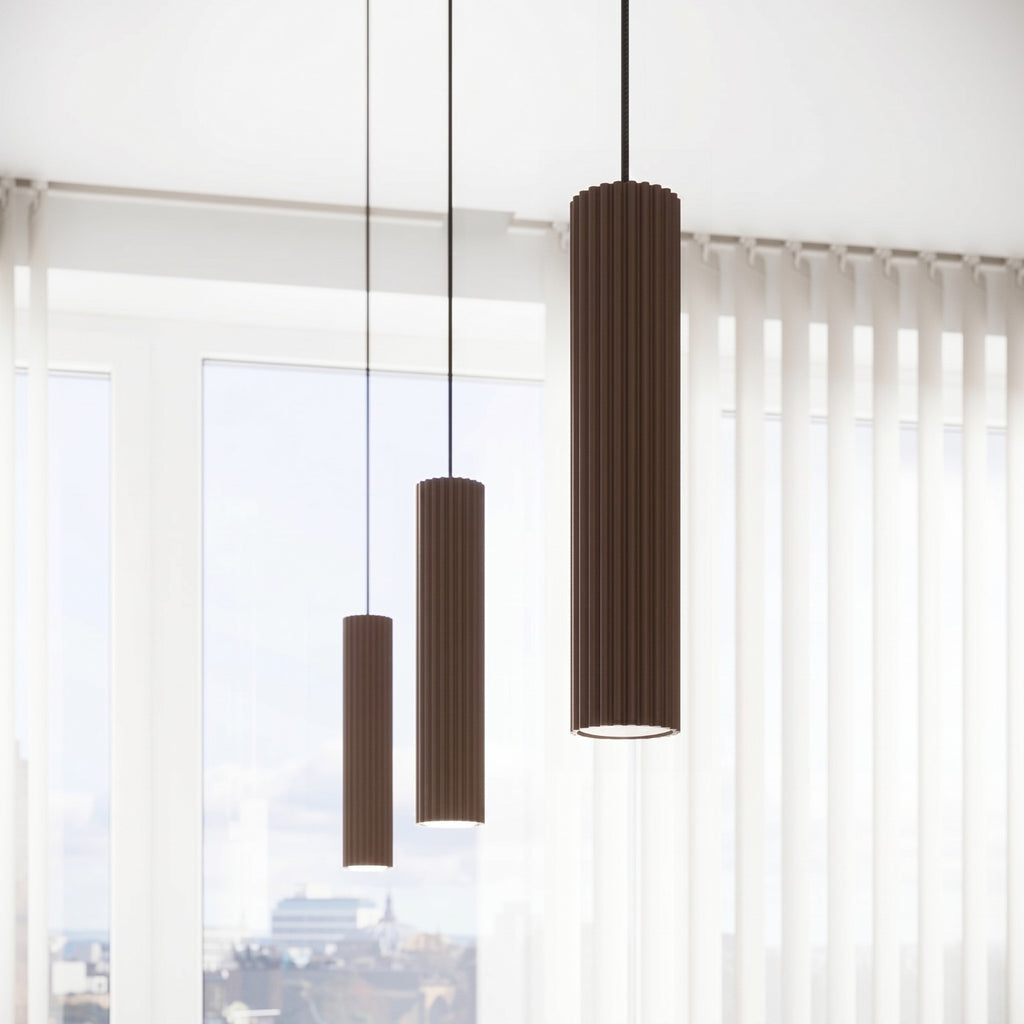 Plafonnier Karbon rampe 4 spots aluminium brun GU10 en situation