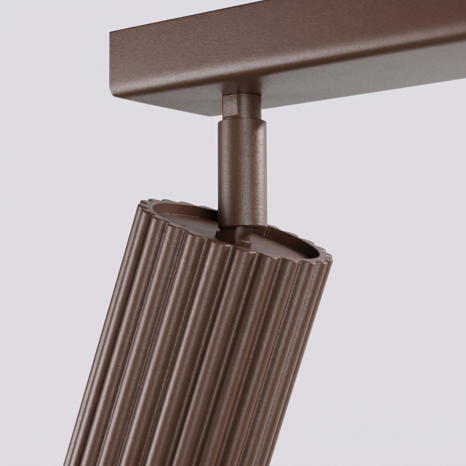Plafonnier Karbon rampe 4 spots aluminium brun GU10 ambiance
