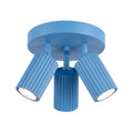 Plafonnier Karbon 3 spots rond aluminium bleu clair GU10
