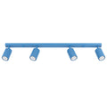 Plafonnier Karbon rampe 4 spots aluminium bleu clair GU10