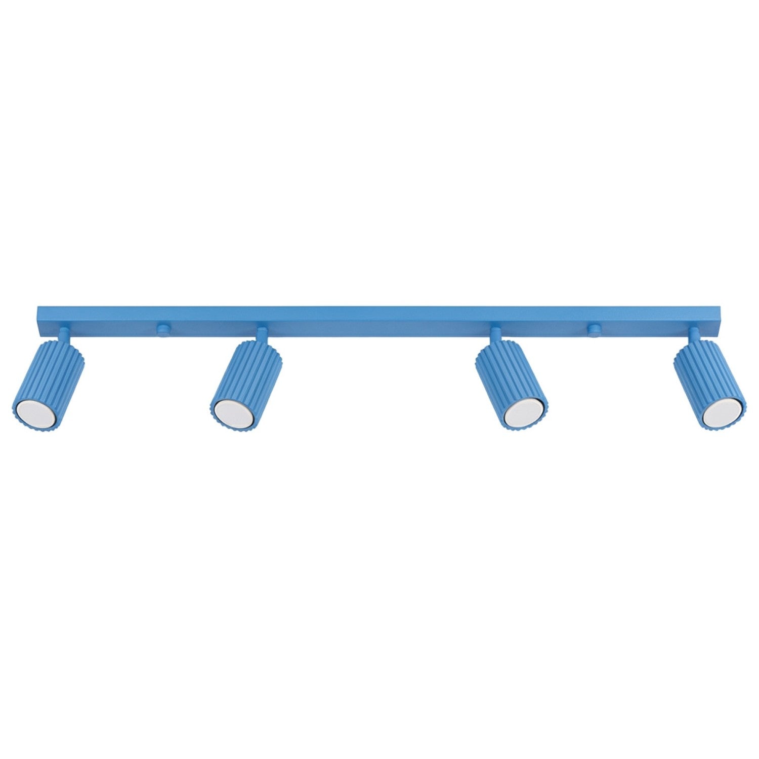 Plafonnier Karbon rampe 4 spots aluminium bleu clair GU10