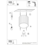Plafonnier Aura 1 aluminium rose GU10 vue de dessous