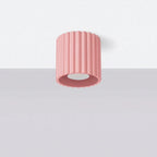 Plafonnier Aura 1 aluminium rose GU10 vue de profil