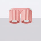 Plafonnier Aura 2 aluminium rose GU10 vue de profil