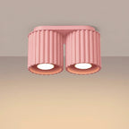 Plafonnier Aura 2 aluminium rose GU10 vue de trois quarts