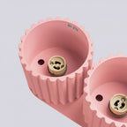 Plafonnier Aura 2 aluminium rose GU10 détail des cannelures