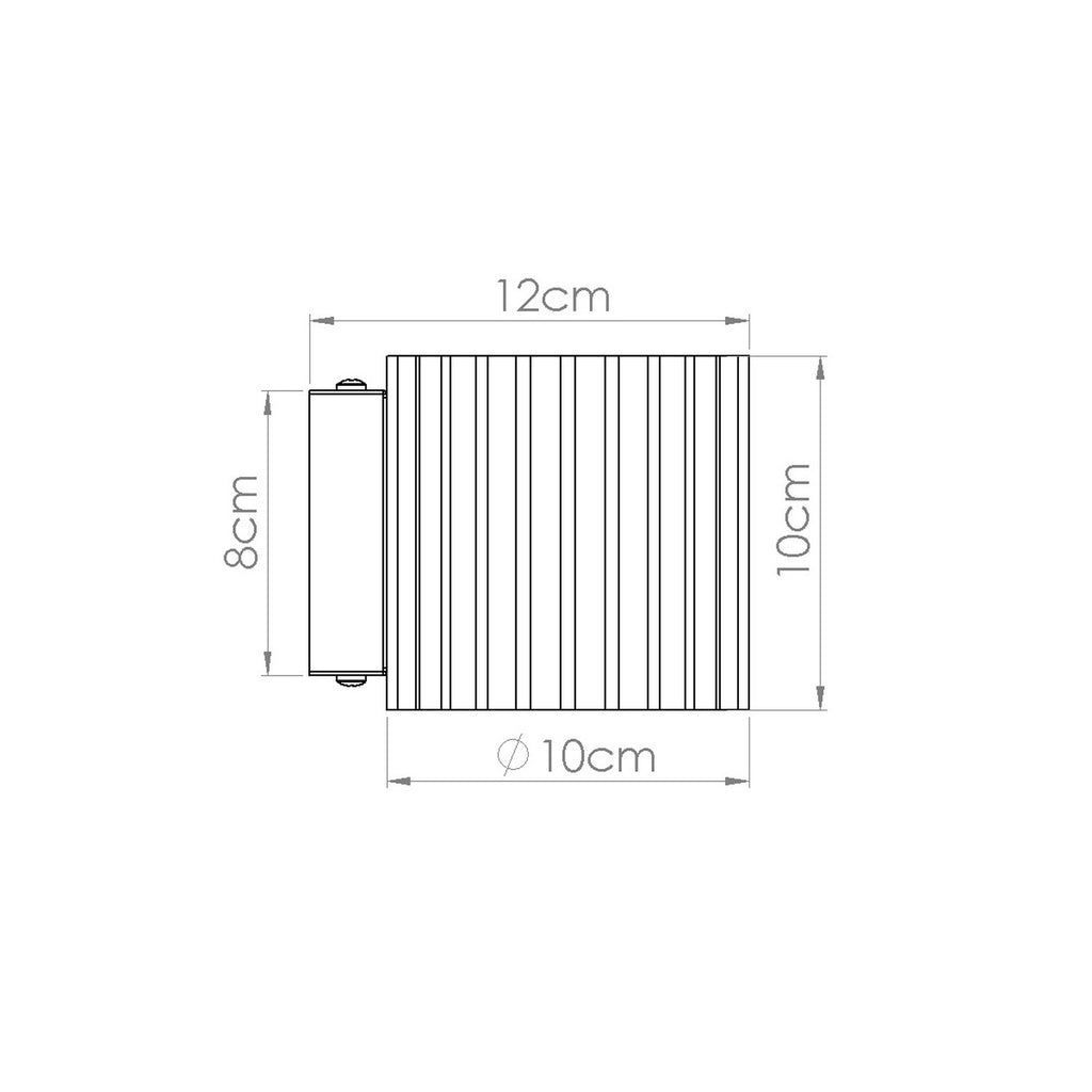 Applique murale Aura aluminium rose G9 schéma des dimensions