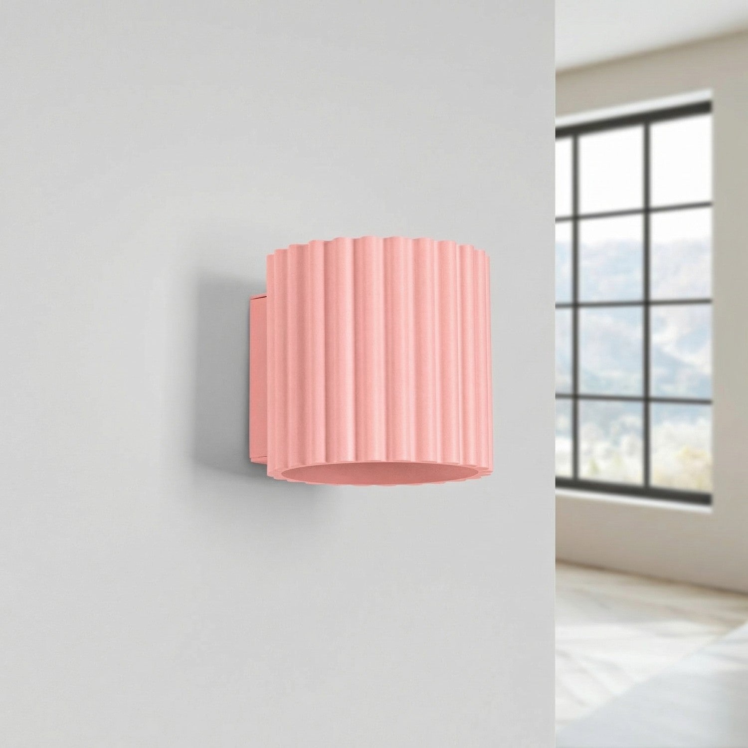 Applique murale Aura aluminium rose G9 vue de profil