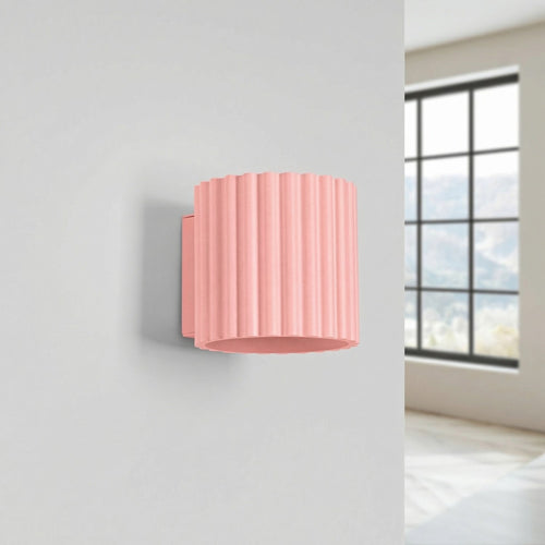 Applique murale Aura aluminium rose G9 vue de profil