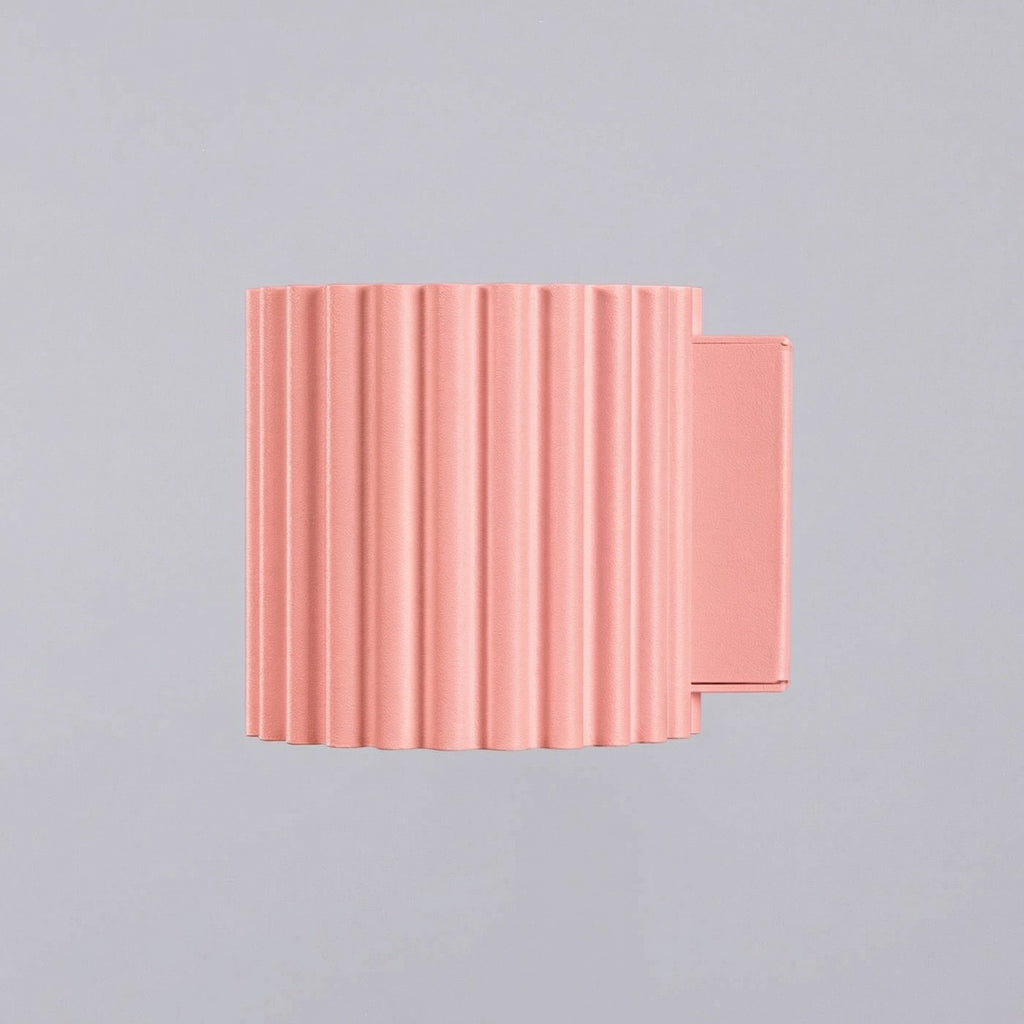 Applique murale Aura aluminium rose G9 détail des cannelures