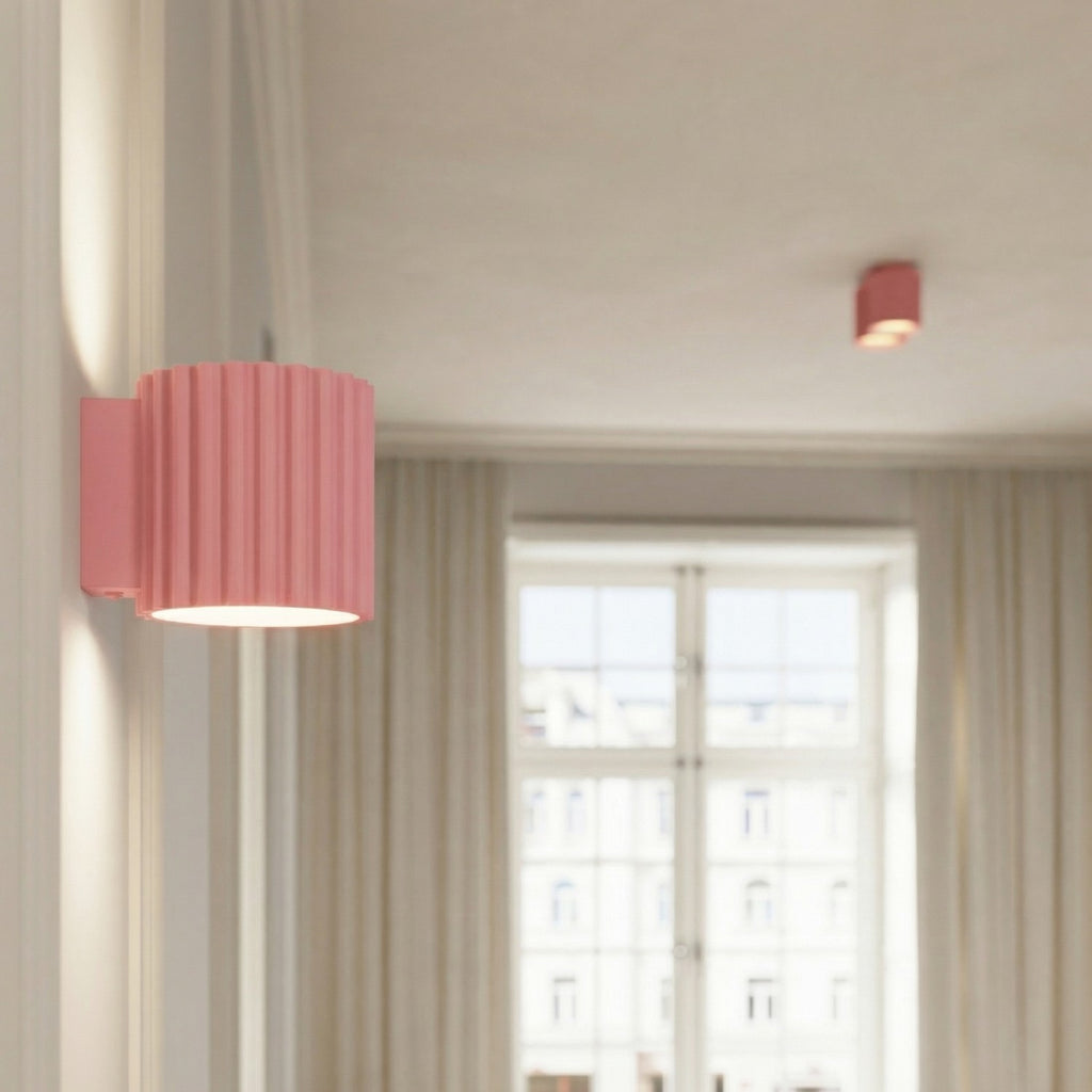 Plafonnier Aura 1 aluminium rose GX53 de face