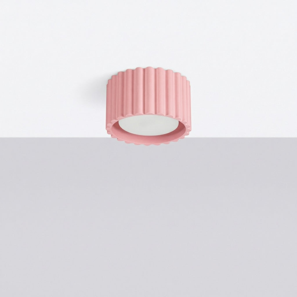 Plafonnier Aura 1 aluminium rose GX53 vue de profil