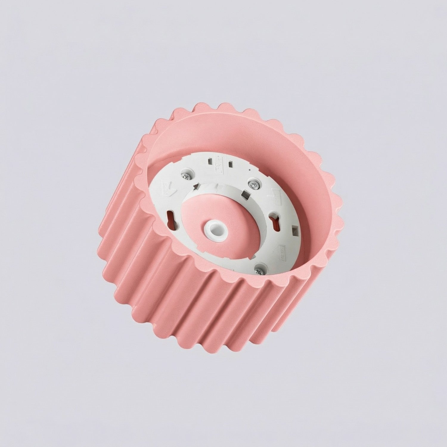 Plafonnier Aura 1 aluminium rose GX53 détail des cannelures