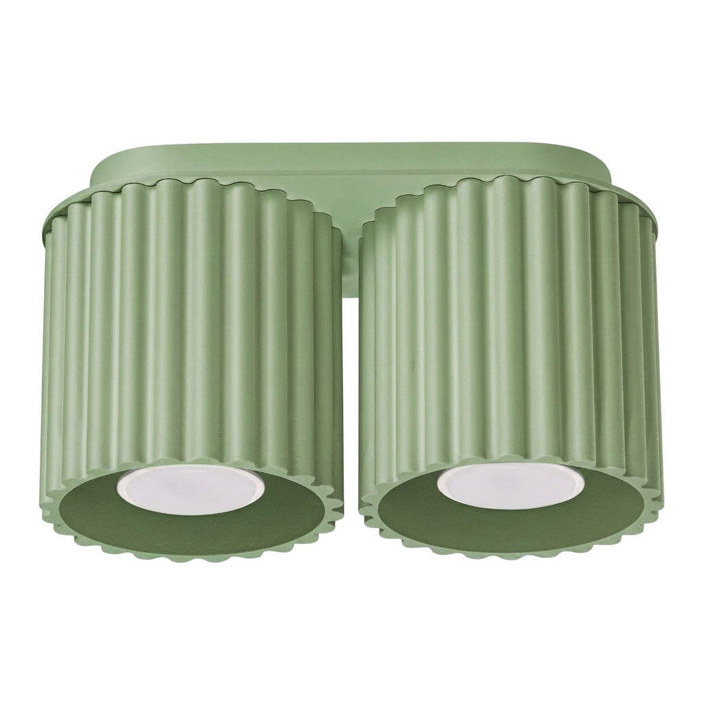 Plafonnier Aura 2 aluminium vert sauge GU10