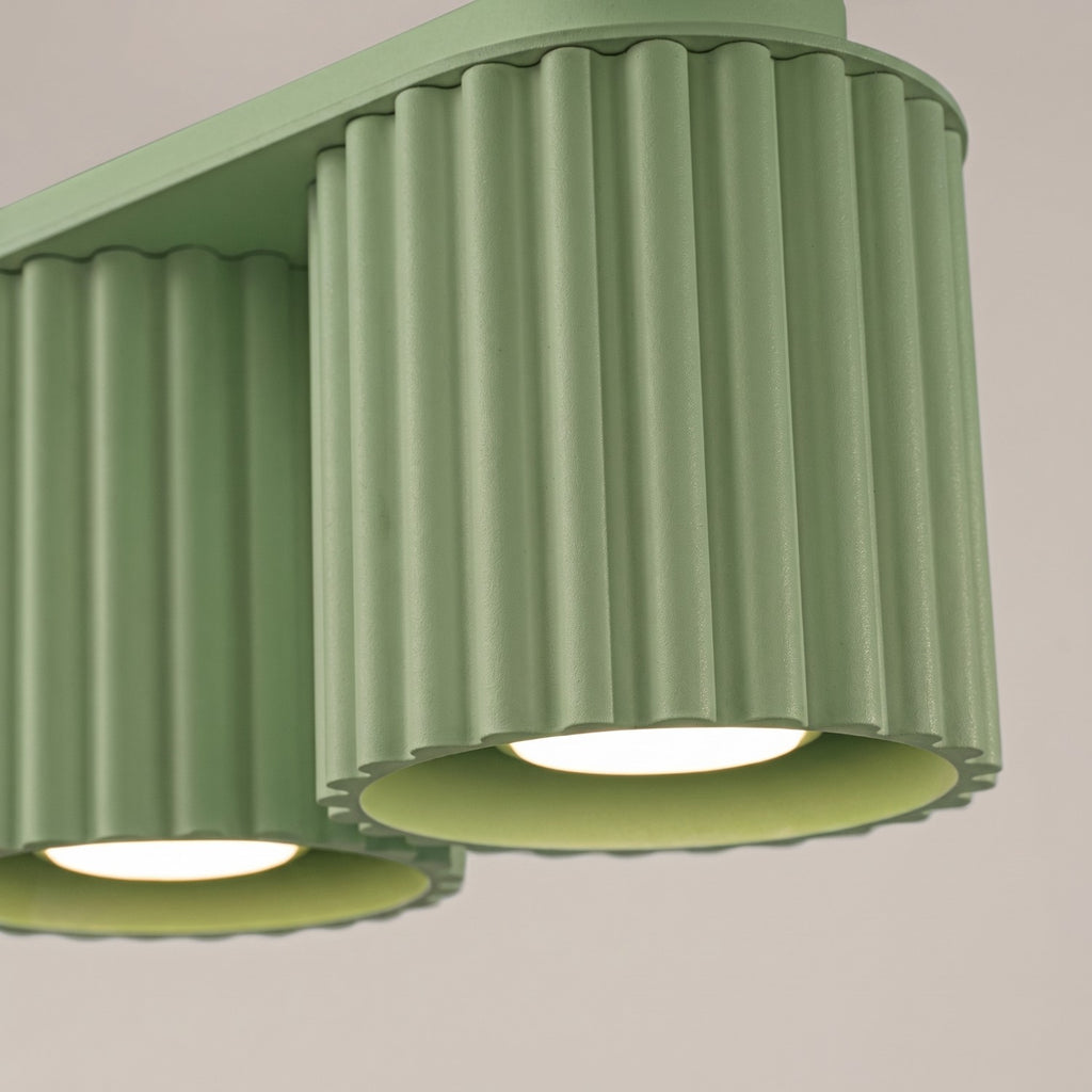 Plafonnier Aura 2 aluminium vert sauge GU10 en situation