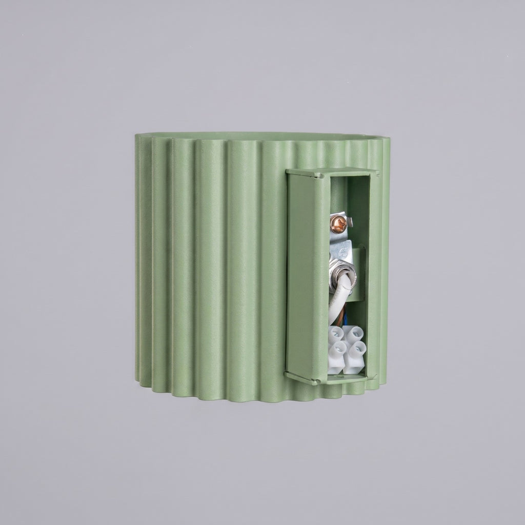Applique murale Aura aluminium vert sauge G9 ambiance