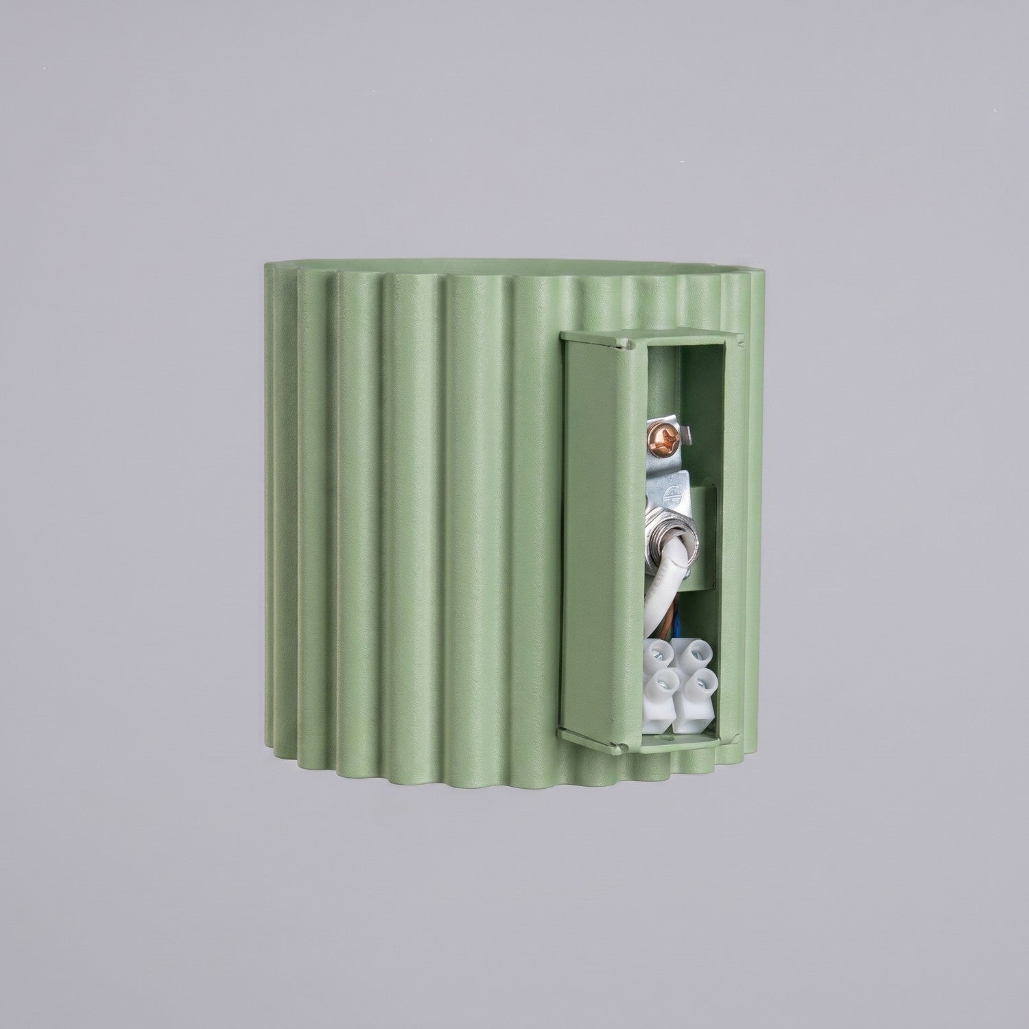 Applique murale Aura aluminium vert sauge G9 ambiance