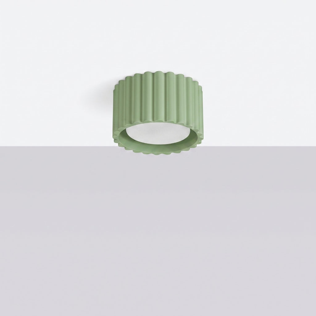 Plafonnier Aura 1 aluminium vert sauge GX53 vue de profil
