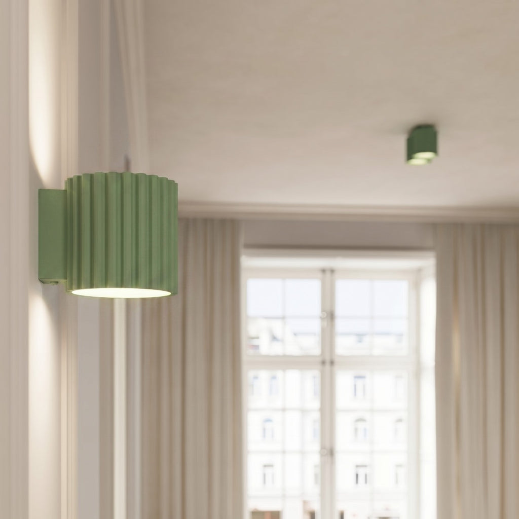 Plafonnier Aura 2 aluminium vert sauge GX53 de face