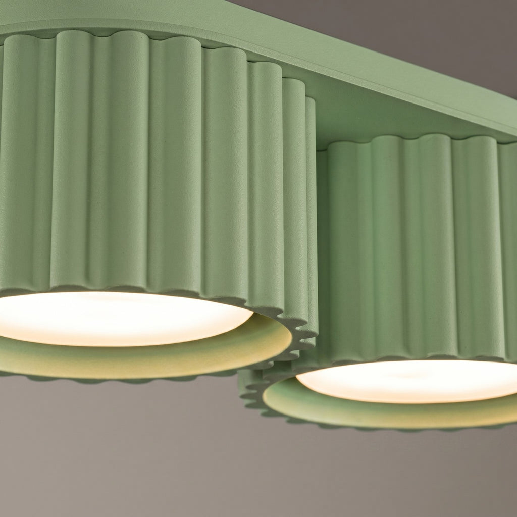 Plafonnier Aura 2 aluminium vert sauge GX53 en situation
