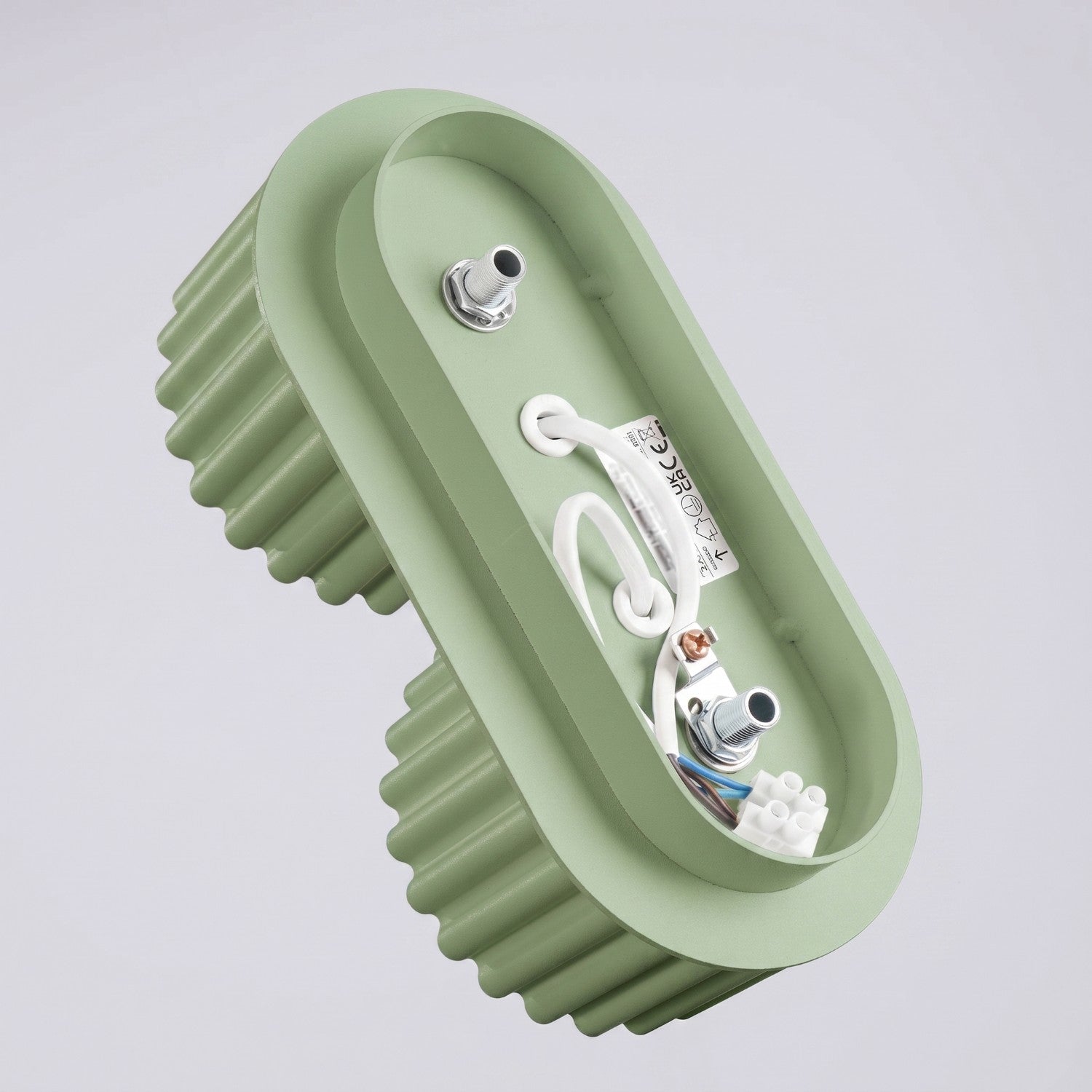 Plafonnier Aura 2 aluminium vert sauge GX53 vue rapprochée