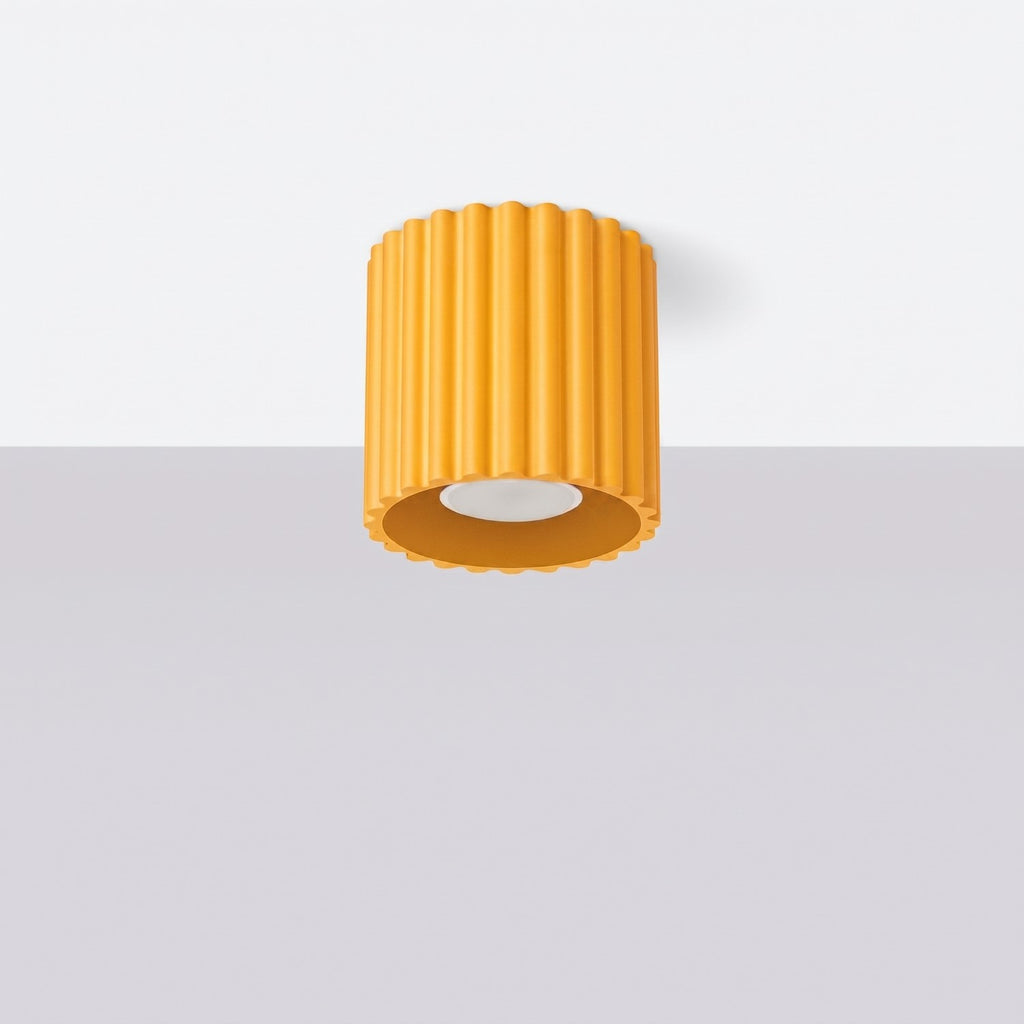 Plafonnier Aura 1 aluminium jaune GU10 vue de profil