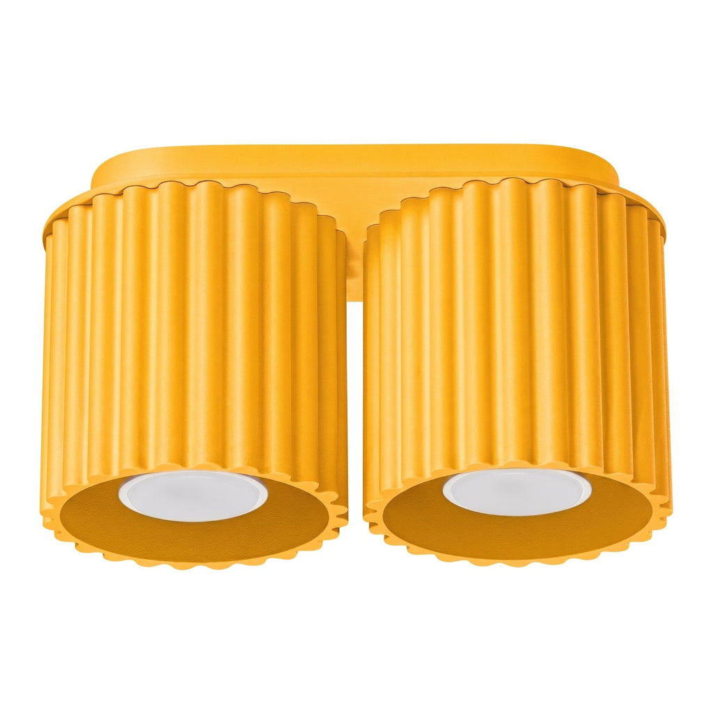 Plafonnier Aura 2 aluminium jaune GU10