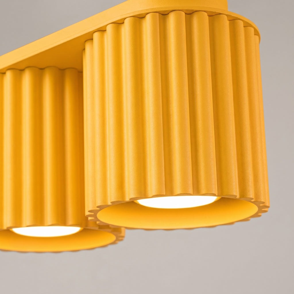 Plafonnier Aura 2 aluminium jaune GU10 en situation