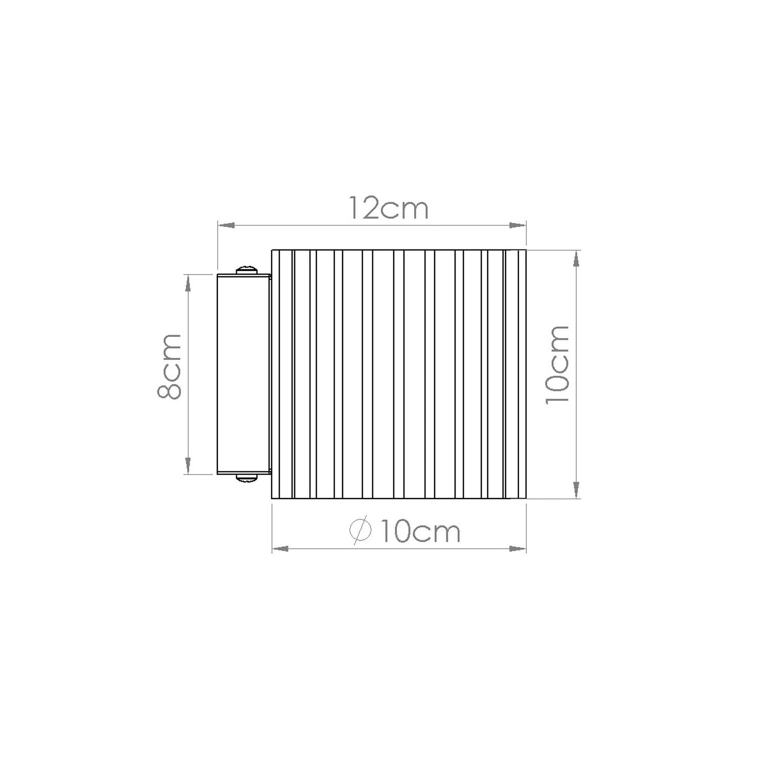 Applique murale Aura aluminium jaune G9 schéma des dimensions
