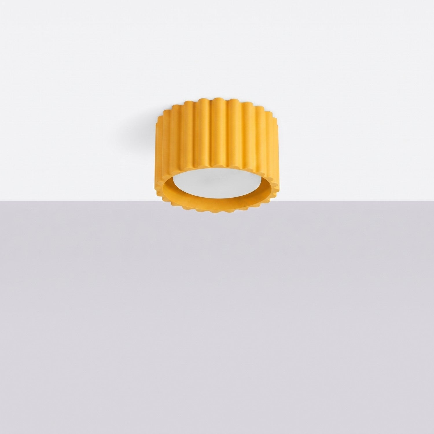 Plafonnier Aura 1 aluminium jaune GX53 vue de profil