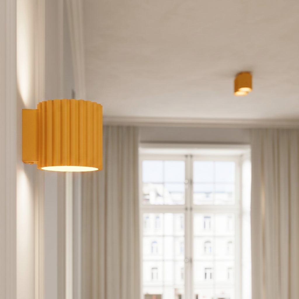 Plafonnier Aura 2 aluminium jaune GX53 de face