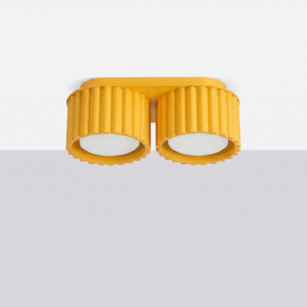 Plafonnier Aura 2 aluminium jaune GX53 vue de profil