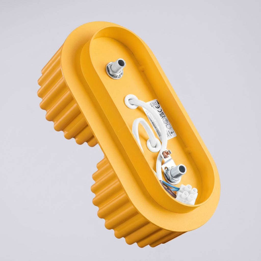 Plafonnier Aura 2 aluminium jaune GX53 vue rapprochée