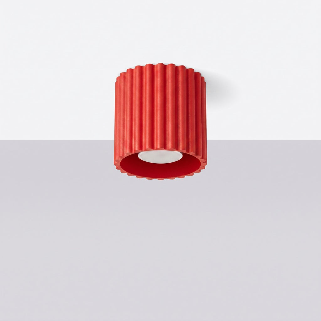 Plafonnier Aura 1 aluminium rouge GU10 vue de profil