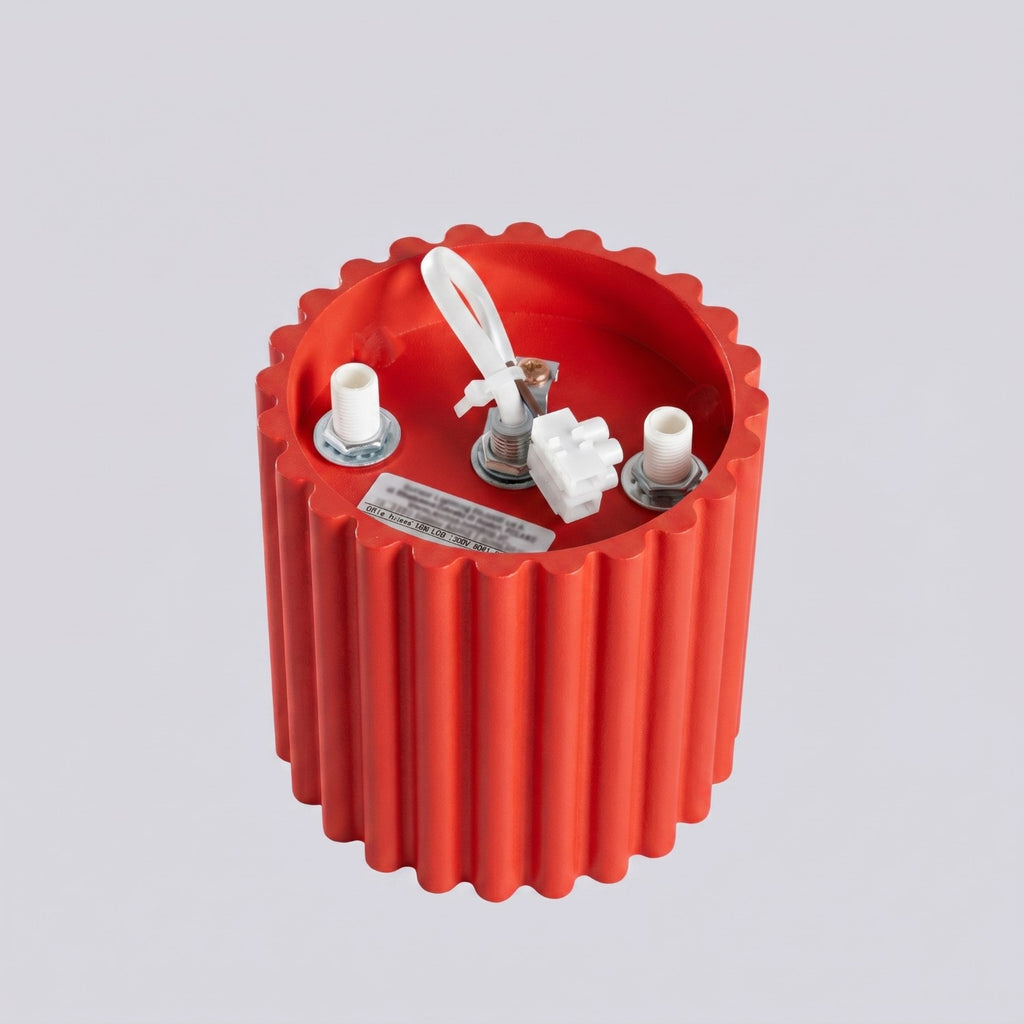 Plafonnier Aura 1 aluminium rouge GU10 vue rapprochée
