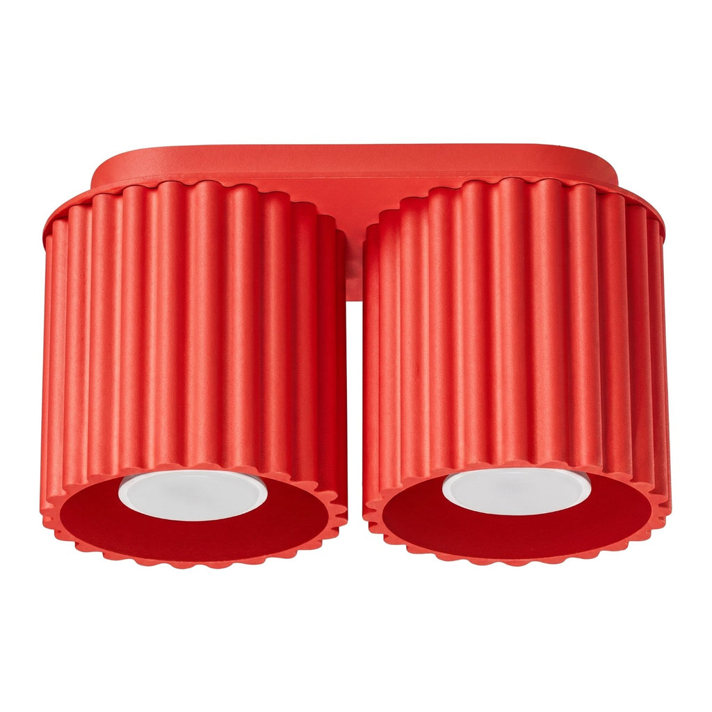 Plafonnier Aura 2 aluminium rouge GU10