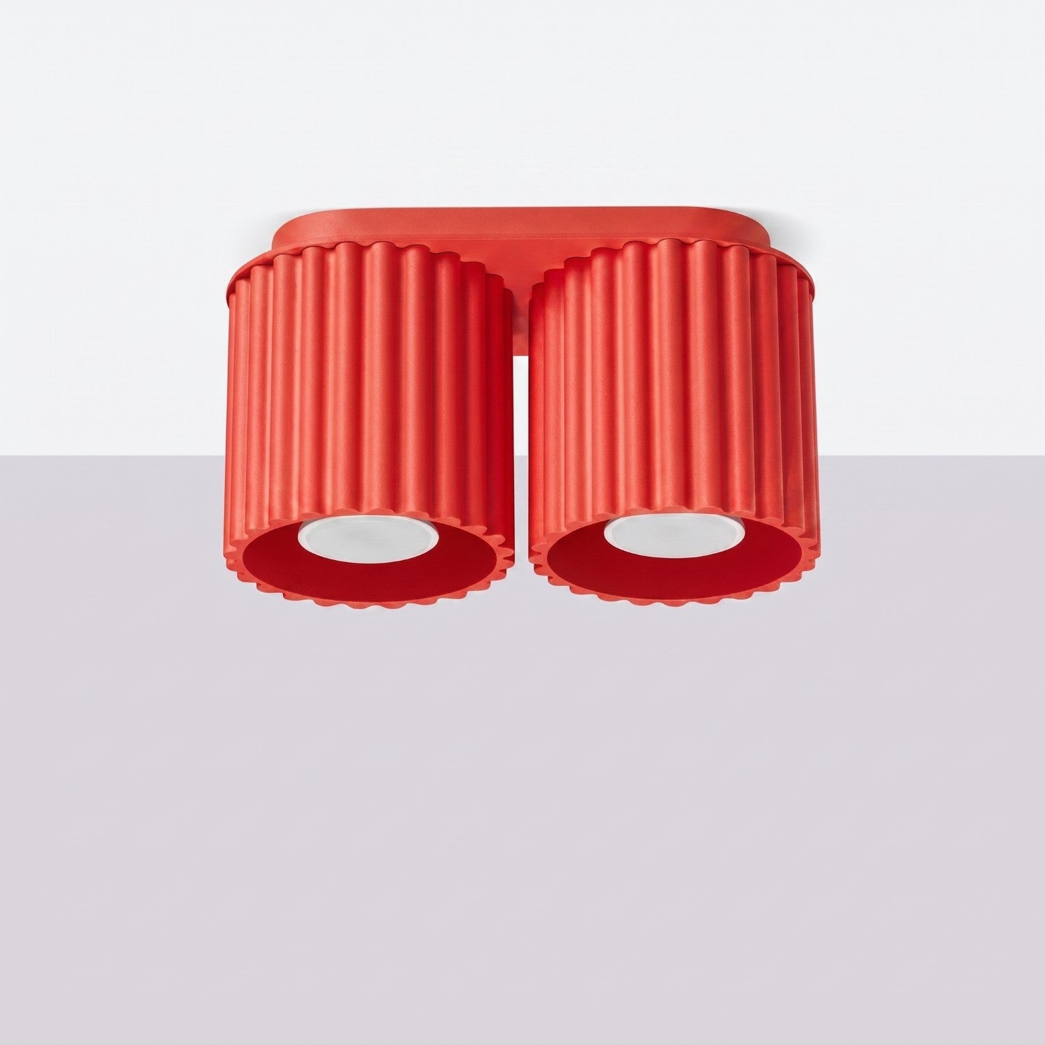 Plafonnier Aura 2 aluminium rouge GU10 vue de profil