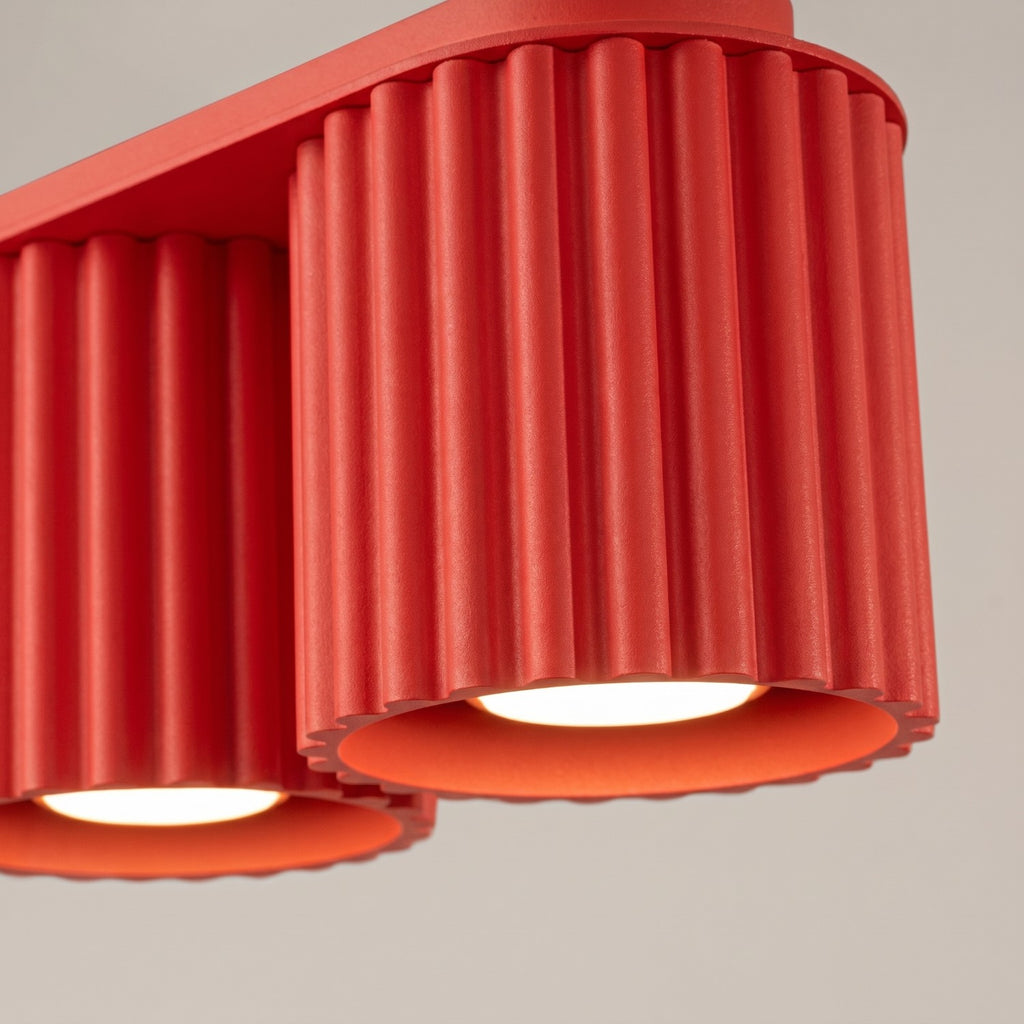 Plafonnier Aura 2 aluminium rouge GU10 en situation